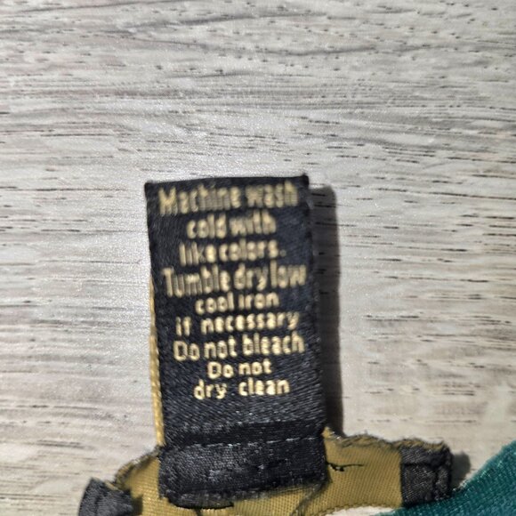 Green Polkadot Dress Sz XL A Line Chiffon Long Sleeve Flowy V Neck Tiered Mini - Picture 6 of 9